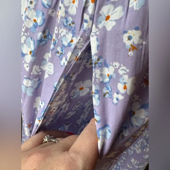 Yesno Lilac Floral Short-Sleeve Flowy Maxi Dress - Casual Women’s Dress 2X - Picture 6 of 8